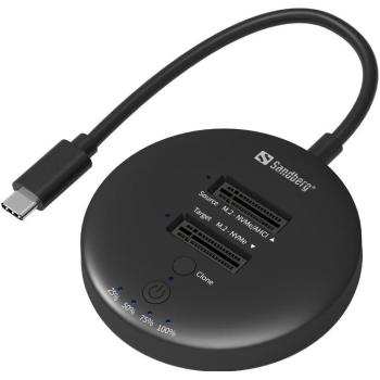 Base de conexión USB 3.2 Cloner Dock para SSD NVMe M.2 con duplicador y soporte para dos unidades