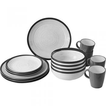 Set de Vajilla Melamina Antideslizante Bellagio 16 Piezas para Camping y Viaje
