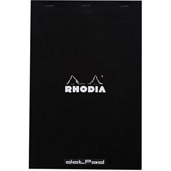 RHODIA 19559Amzc - Bloc-Notes Agrafé Dotpad N°19 Black - A4+ - Pointillés Dot - 80 Feuilles Détachables - Papier Clairefontaine Blanc 80 g/m² - Couverture en Carte Enduite Souple et Résistante