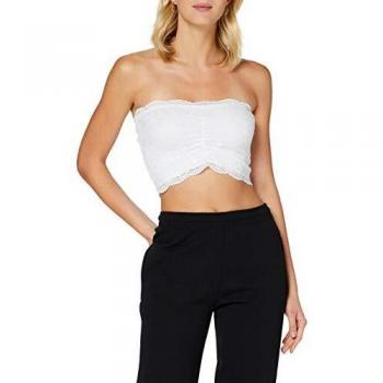 Only ONLLUNA Lace Bandeau Top Camisa Cami, Blanco, Small/Medium para Mujer
