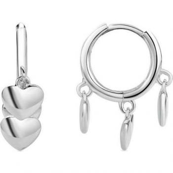 Pendientes Luxenter Africa Basic en metal bañado en rodio con diseño étnico