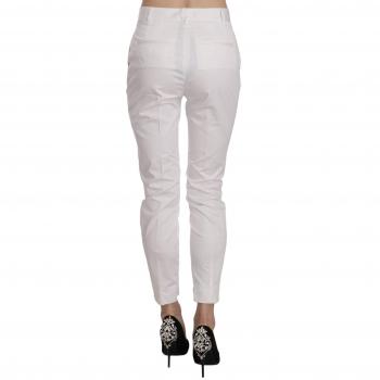 Dolce & Gabbana White High Waist Skinny Cropped Trouser Pants - IT48|XXL, Slim-fit Trousers, female, White, Size: XL