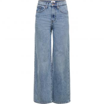 Only High-Waisted Wide-Leg Jeans for Women - Light Blue Denim
