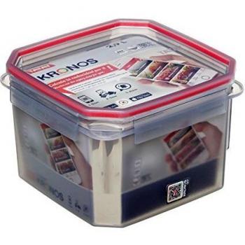 Tatay Fiambrera de Alimentos Kronos, con código QR Exclusiva y APP,  2.9L de Capacidad, Hérmetica, Libre de BPA, Apto Lavavajillas y Microondas. Apilables. Medidas 18.8 x 18.8 x 12.7