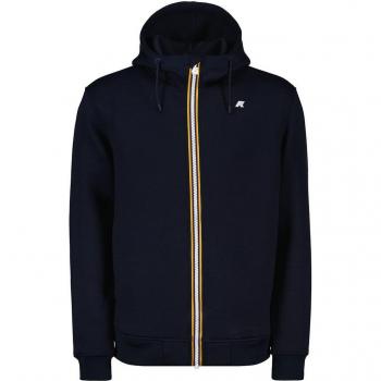 Blue Full Zip Hoodie with Sporty Details for Men - K-Way Rainer Spacer