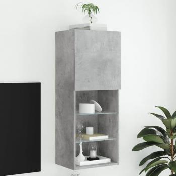 Mueble de TV con luces LED gris hormigón 40,5x30x102 cm