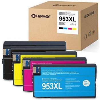 HIPAGE 4 Cartuchos de Tinta 953 953XL Compatible con HP OfficeJet Pro 7720 7730 7740 8210 8218 8710 8715 8720 8725 8730 8740