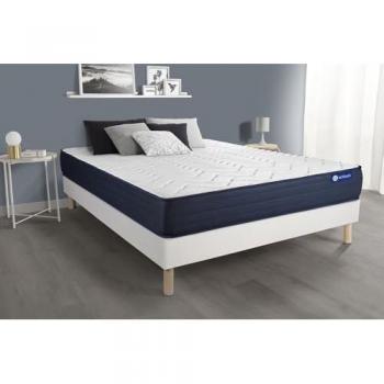 Pack Actisom Somier blanco + Colchón con muelles y viscoelástica 180 x 190 cm