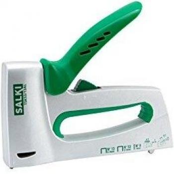 salki 86700917 Grapadora Manual de Aluminio para Grapa Tipo 53 y 13, Brad 8, Metal, L