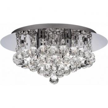 Bombilla LED de techo para baño IP44 G9 4 luces cromo con acero y vidrio CCT