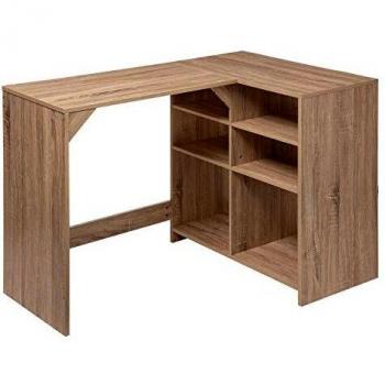 5 FIVE Escritorio de Madera Natural con Almacenamiento