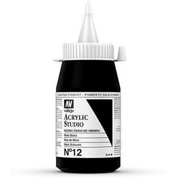 Vallejo - Colores acrílicos vallejo studio 500ml, color negro óxido de hierro