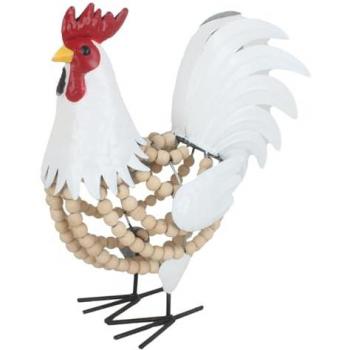 Figura Decorativa Gallo Blanco - 35x29x16cm