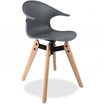 SuperStudio LO+DEMODA Pelico Wood Silla, Acero, Gris Claro, 55x48x83 cm