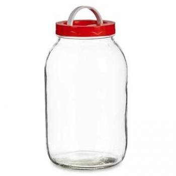 Tarro Vivalto con Tapa y Asa Rojo de Polipropileno 3L - Pack de 6 Unidades (13 x 24,3 x 13 cm)