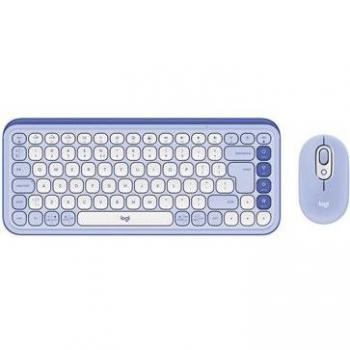 Combo Teclado y Ratón Logitech POP Icon - Inalámbrico Bluetooth LE - QWERTY Internacional - Lila y Blanco