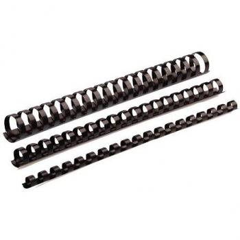 Fellowes 5346907 Canutillos de Plástico para Encuadernar, 14mm, Capacidad de 100 Hojas, Paquete de 100 Unidades, Color Negro