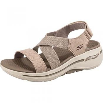 Sandalia Skechers Go Walk Arch Fit 140257 TPE Beige Mujer