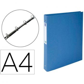 Carpeta de 4 anillas 30 mm redondas Exacompta Clean Safe DIN A4 cartón forrado azul