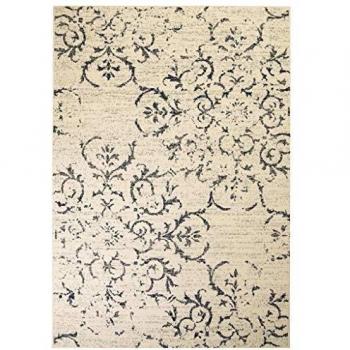 vidaXL Alfombra Moderna Estampado Floral Beige/Azul 80x150cm Decoración Hogar