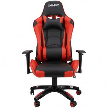 Silla Gaming Profesional PC Gamer Silla Oficina ergonomica reclinable Cuero PU con Cojín Lumbar Altura ajustable Rojo