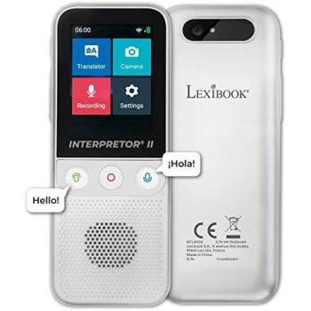 LEXIBOOK Interpretor 3-Traductor de Voz Instantáneo 137 Idiomas, Fotos, Traducción de Notas, Conversación, Toma de Auriculares, Wi-Fi y sin Conexión