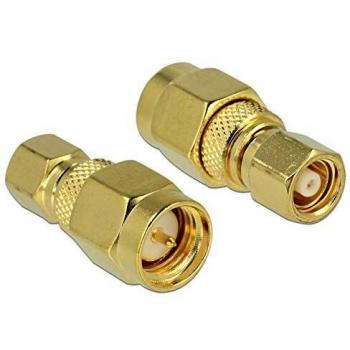 Adaptador SMC macho a SMA macho de Delock, conector dorado para electrónica