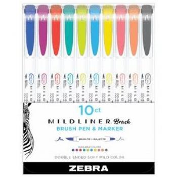 Rotulador Zebra Mildliner Doble Punta Pincel Friendly 10