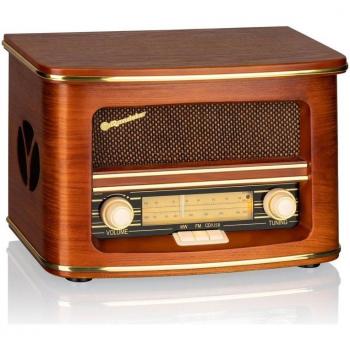 Roadstar HRA-1500UEMP Radio CD Portátil Vintage FM/MW, Reproductor CD-MP3, USB Función Grabación, Stereo, Mando a Distancia, Conexión para Auriculares, AUX