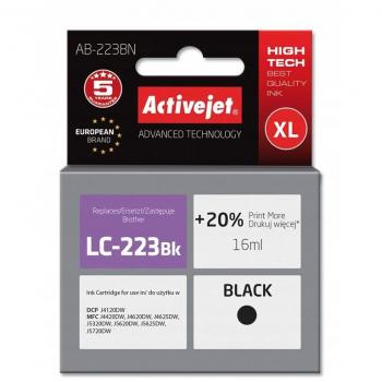 Cartucho de Tinta Compatible Activejet AB-223BN Negro 16 ml (Sustituto Brother LC223BK)