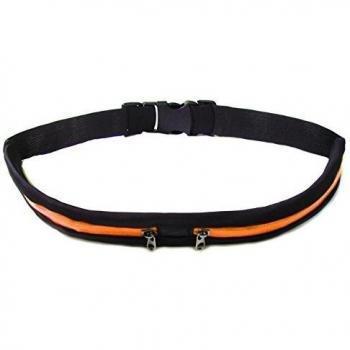 Ibepro® Doble bolsillos al aire libre Mini elástico ciclismo running riñonera bolsa de cintura, correr cinturones/corredor de Race Belt/Fitness Workout Belt/deporte riñonera/Bolsa de cintura/ejercicio cintura bolsa para Apple Iphone/Samsung Smartphone