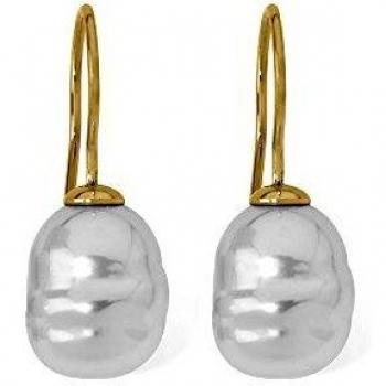 Majorica Barroco - Pendientes de plata esterlina 925, chapados en oro, con perla y cierre de gancho