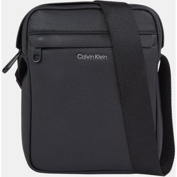 Calvin Klein Men's Black Polyester Messenger Bag with Adjustable Strap - Size: ONE SIZE