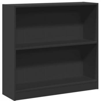 Estantería de madera contrachapada negro 80x24x75 cm