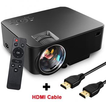 SEGURO Mini Proyector 1080P Full HD Home Cinema Portátil LED Upgrade Beamer 1500 Lúmenes Cine en Casa HDMI / VGA / USB / AV / SD Multimedia Cine Teatro para TV, Cámara, Laptop, Xbox, PC, DVD, Juego etc.