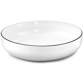Juego de 6 platos de ensalada y pasta Medard de Noblat en porcelana negra (20 cm)