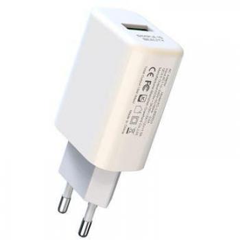XO L85D Cargador de Corriente USB 18W - Carga Rápida - Protección Sobretensiones - Color Blanco
