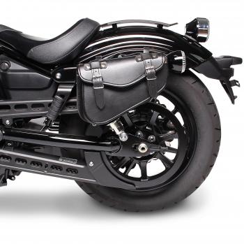 Alforja para Moto Custom Vintage Retro Arizona 3l Negro Izquierda