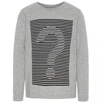 NAME IT Camiseta Manga Larga NIÑO VAGNO - 122-128, Grey Melange