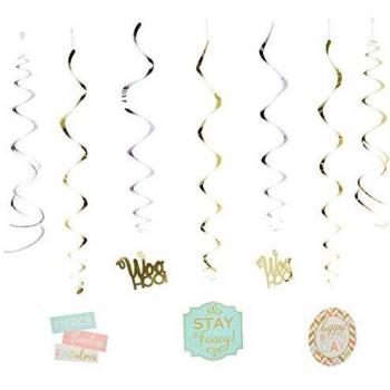 Pack de 12 Tiras Decorativas Espirales de Confetti 61 cm Liragram
