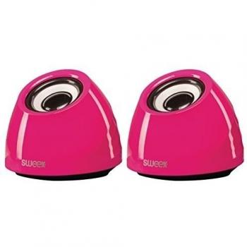 Sweex SW20SPS100PI - Juego de 2 altavoces, USB 2.0, para portátiles, 3 W, color rosa