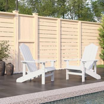 vidaXL Garden Adirondack Chairs 2 pcs HDPE White