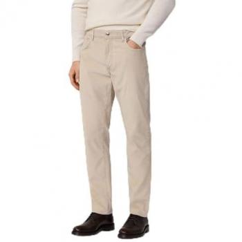 Pantalón de Hombre Regular Fit en Pana Elástica de 5 Bolsillos Color Blanco Antiguo (40/32)