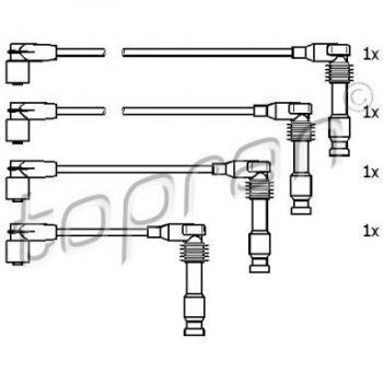 Juego de cables de encendido TOPRAN 205 104 - Conjunto de bujías para encendido