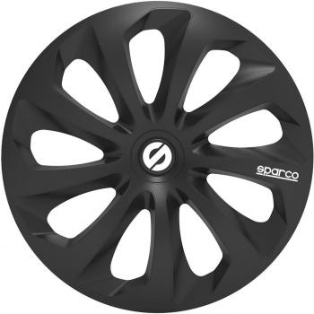 Sparco SPC1470BK Tapacubos Sicilia, Negro, Set de 4, 14 pulgadas