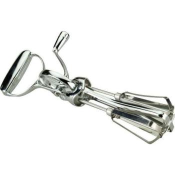 Frullino de cocina cromado Eva 30 cm con pala para nieve y batidor en color plata