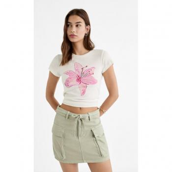 Stradivarius Cargo Mini Skirt Khaki