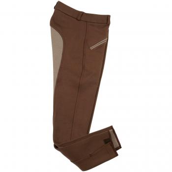 PFIFF Gina Childrens - Pantalones de hípica Infantil, tamaño 122, Color marrón/Grau