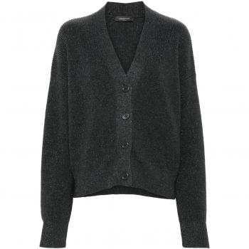 Fabiana Filippi Women's Wool Blend Cardigan in Grey | Size 42 | MAD214F431I9628186
