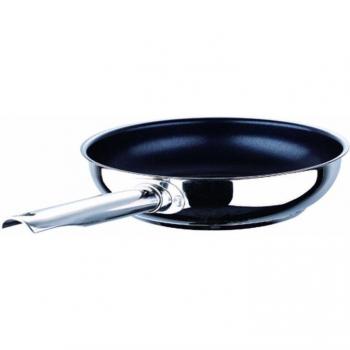 Sartén Bergner Gourmet de Acero Inoxidable Plateado, 24 cm de diámetro y 5,5 cm de altura